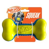 Nerf Dog TPR EXO Micro Squeak Bone 7in Blue/Green 1x2