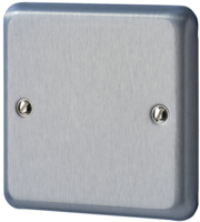 MK ALBANY PLUS BLANK PLATE 1 GANG BRUSHED CHROME