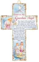 Wood Cross 6 inch/Guardian Angel   (12505)