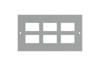 CMD 6 Gang Data Plate / 6 x RJ45 (37.1mm x 22.3mm) LJ6C - 3 Compartment