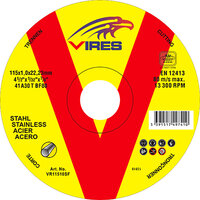 Vires S/S Cutting Disc 115mm x 1.0mm