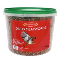 J&J Dried Mealworms 1.6kg TUB x 1
