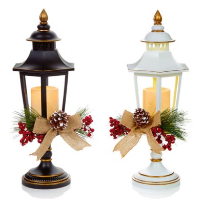 Premier 61cm Lit Floral Lamp with Candle