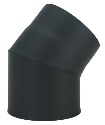 Zwart gelakte  bocht 45&deg; 100 mm tot 600&deg;C