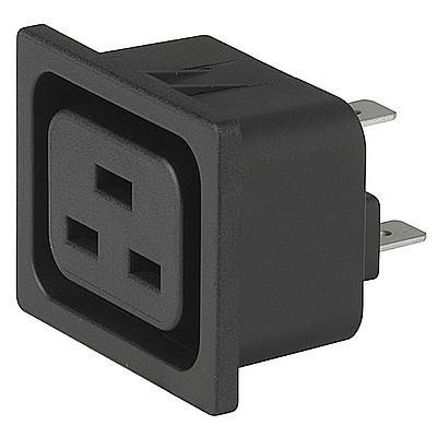 IEC Panel Outlet J, snap in/screw in, Front side
