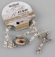 Car Rosary/Single Decade/Glass-Crystal   (63932)