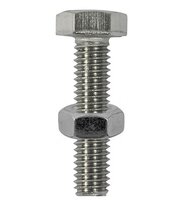 Hex Head Bolt and Nut Stainless Steel M6 x 50 Pack of 4