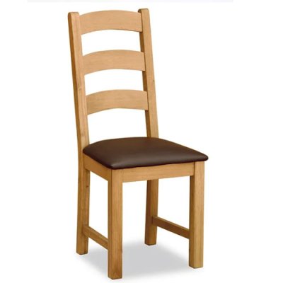 Wilshire Oak Brown PU Seat Dining Chair