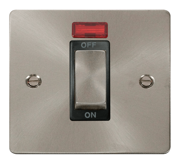 Click Define 1G 45A DP Switch + Neon Brushed Steel Black Insert FPBS501BK