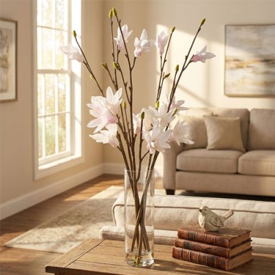 Real Touch Magnolia Vase with Faux Water - 97cm