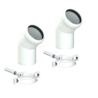 Vaillant White 45 Degree Plume Elbows (Pair) 0010039360