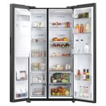 Haier American Style Plumbed Side by Side Fridge Freezer - Slate Black | HSW59F18EIPT