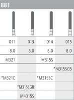 Intensiv SA Mini Shank, Diamond Long Round Cylinder - 6pk 881/014-MINI - DMI Dental Supplies Ireland - Next Day Delivery