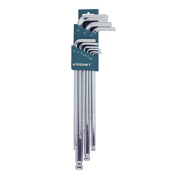 Signet Extra Long Ball Point Allen Key Set 9 piece 1.5mm - 10mm
