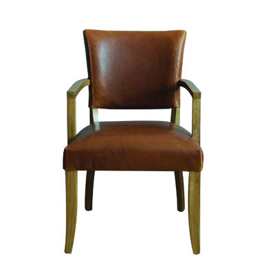 Vida Duke Armchair Carver - Tan Brown