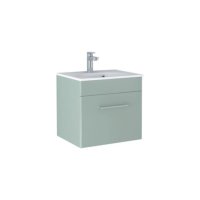 Tucker French Bucks 500mm Wall Mounted Single Drawer Basin Unit Matt Pistachio