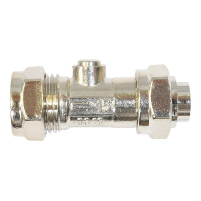 Straight Service Valve Chrome 15mm x 1/2in