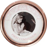 Communion Photo Frame/Metal/Rose Gold Finish   (C46620)