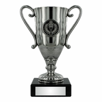12cm Silver Plastic Cup on Black Marble