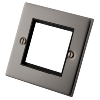 Black Nickel MBN1G2MP 1 Gang 2 Module Euro Plate