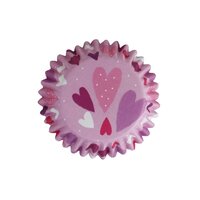 CUPCAKE CASES FOIL LINED -LOVE HEARTS STD.30PK