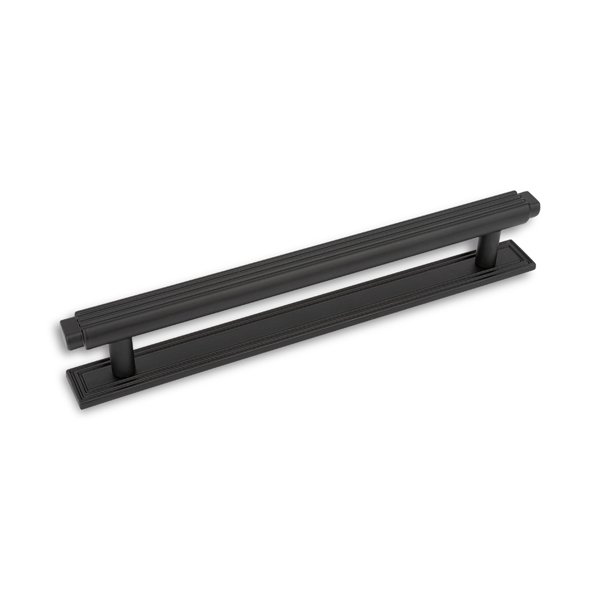 T Bar Handle and Back Plate Matt Black 160cc - 200mm