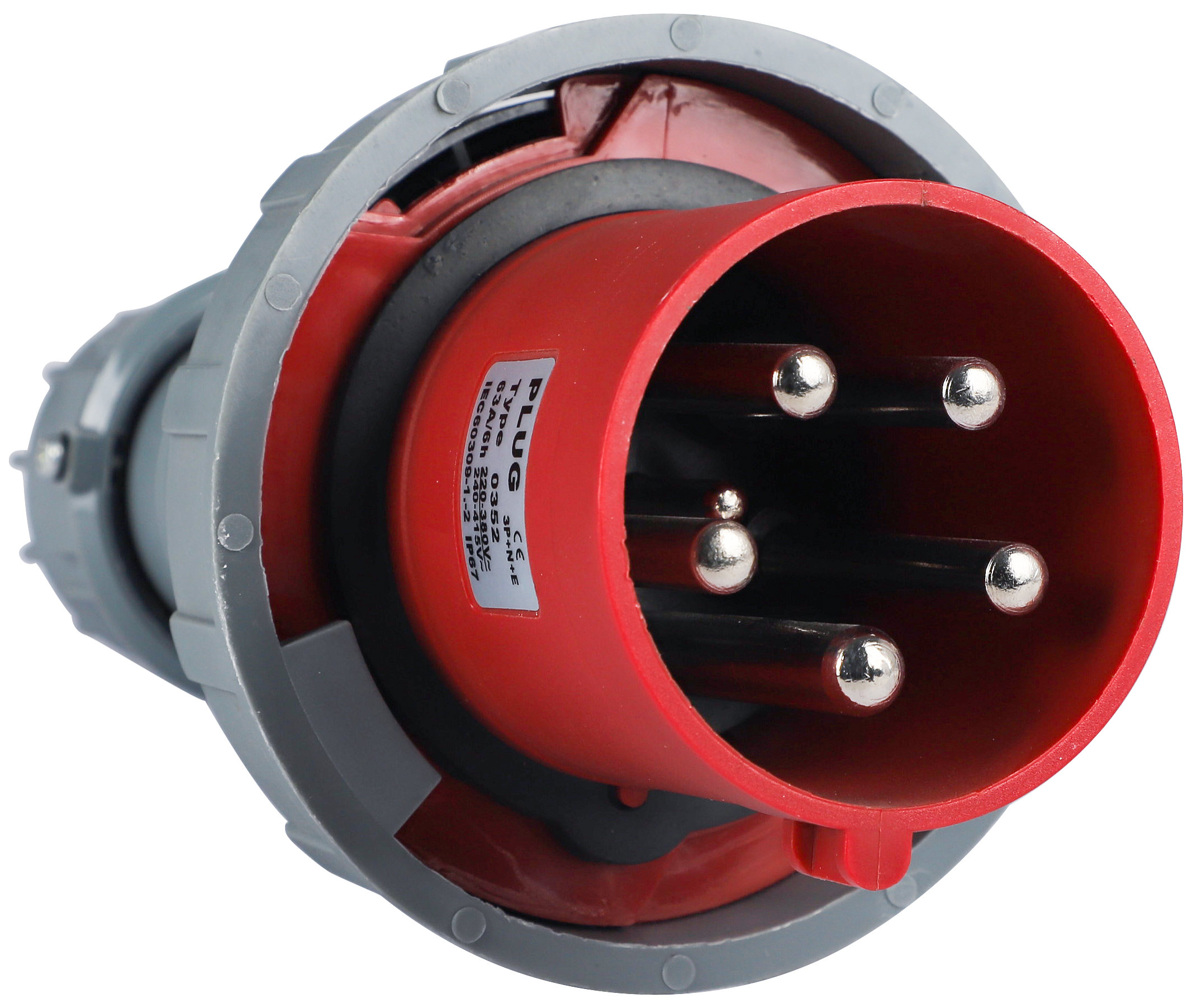 EBASEE CEE IP67 Plug Male 5X63A 380V Red