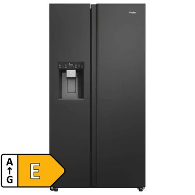 Haier American Style Plumbed Side by Side Fridge Freezer - Slate Black | HSW59F18EIPT