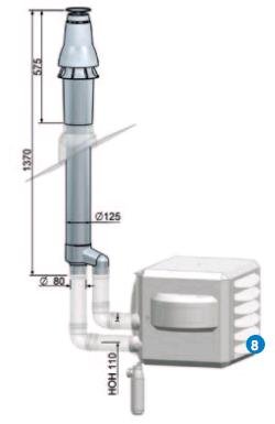 Dakdoorvoer 80/125 voor  HR10-60