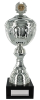 37cm Silver Metal Cup with Lid & Holder