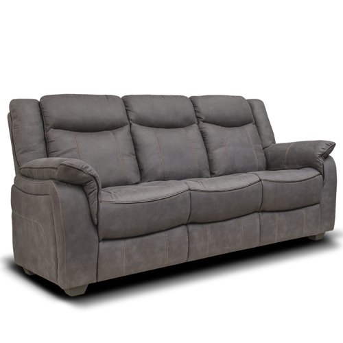 Argentina Fabric 3-Seater Sofa - Charcoal
