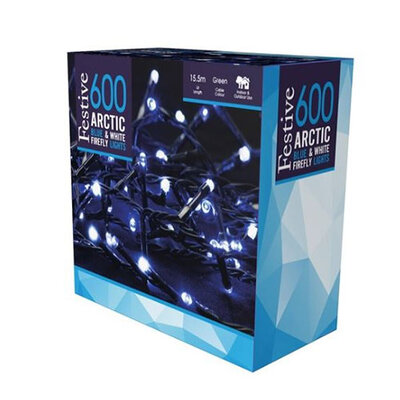 Festive 600 Artic Blue & White Firefly Lights