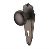 BR1800-MB - Heritage Brass Mortice Knob on Lock Plate Broadway Design Matt Bronze Finish
