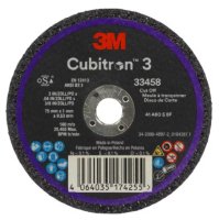 3M&trade; Cubitron&trade; 3 Cut-Off Wheel, 75 mm x 1 mm x 9.53 mm