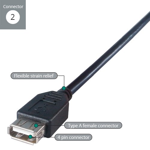 Gold-plated connectors of USB 2.0 A Extension Cable