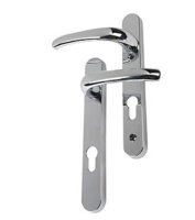 DW Short Backplate Door Handle Chrome 92/120mm