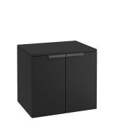 STOCKHOLM 60CM TWO DOOR COUNTERTOP WALL HUNG MATT BLACK- BLACK HANDLES