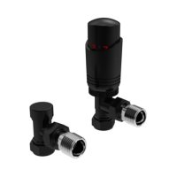 Tucker French Modern Thermostatic Radiator Valves Angled &frac12;" x 15mm INCNT004AP-BL