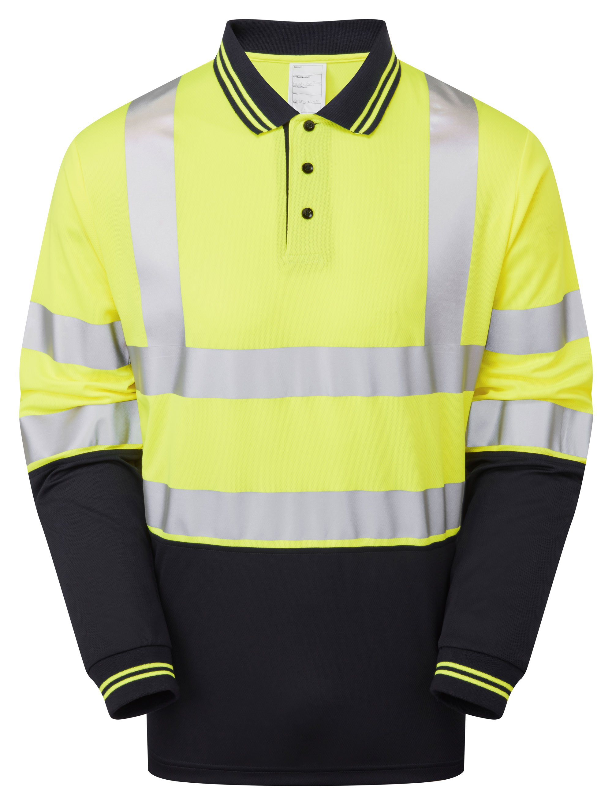 PULSAR&reg; PROTECT Two Tone Long Sleeve Polo Shirt Yellow