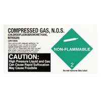 Halon 1211 & Nitrogen UN 1956 Label (3-7/8" W x 2" H)