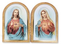 Folding Wood Plaque/Double Heart   (56101)