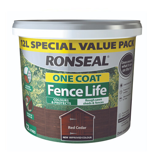 Buy Ronseal One Coat Fence Life Red Cedar 9L Plus 33 Free online