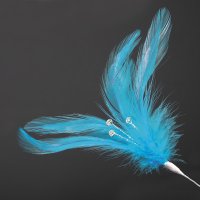 Feathers With Diamantes Turquoise - 20cm