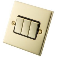 Polished Brass 3 Gang 2 Way Switch 6052-004