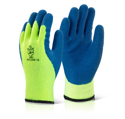 CLICK Coldstar Cold Conditions Grip Glove HV Yellow (Pair)