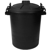 POLYTECH 80 LTR BLACK DUSTBIN WITH CLIP LID