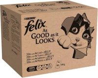 Felix 'As Good as it Looks' Cat Pouch Ocean Feast Selection Jelly 85g 80pk x 1