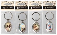 Metal Key Ring/Resin Picture/Assorted   (74367)