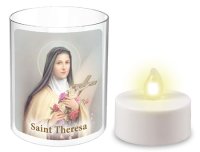 Battery Votive Light & Holder/Saint Theresa   (87849)