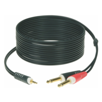 Klotz AY5-0100 - 3.5mm Mini Jack to 2 Mono Jack - 1m